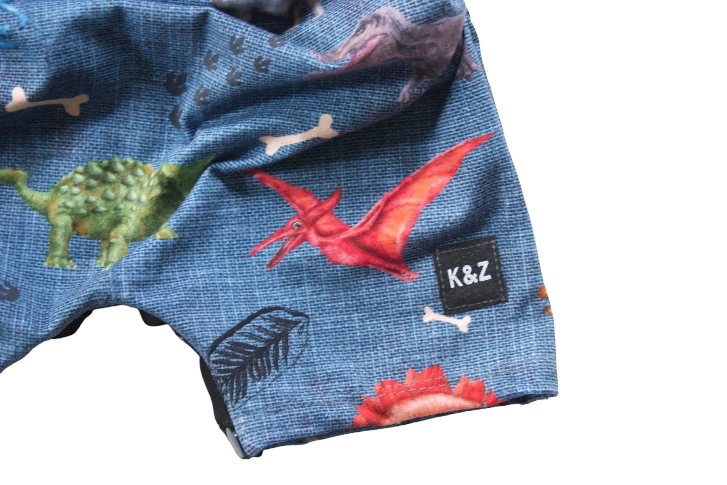 1-3y Vibrant Dino Shorts Romper - Grow With Me