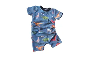 1-3y Vibrant Dino Shorts Romper - Grow With Me