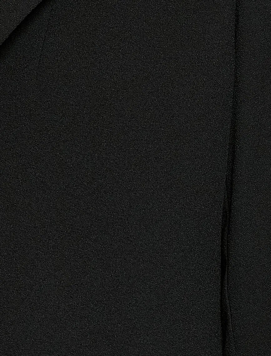10740 Black Ruched Sleeve Jacket