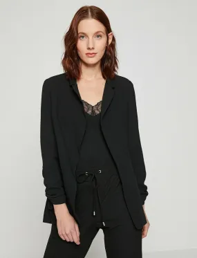 10740 Black Ruched Sleeve Jacket
