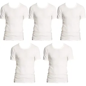 5 Pk Holeproof Aircel Thermal Mens T-shirt Short Sleeve Tee Top MYQ31A White Waffle Knit