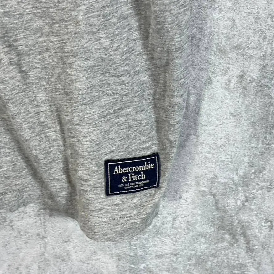 ABERCROMBIE & FITCH Men's Grey Muscle Short-Sleeve Henley T-Shirt SZ M