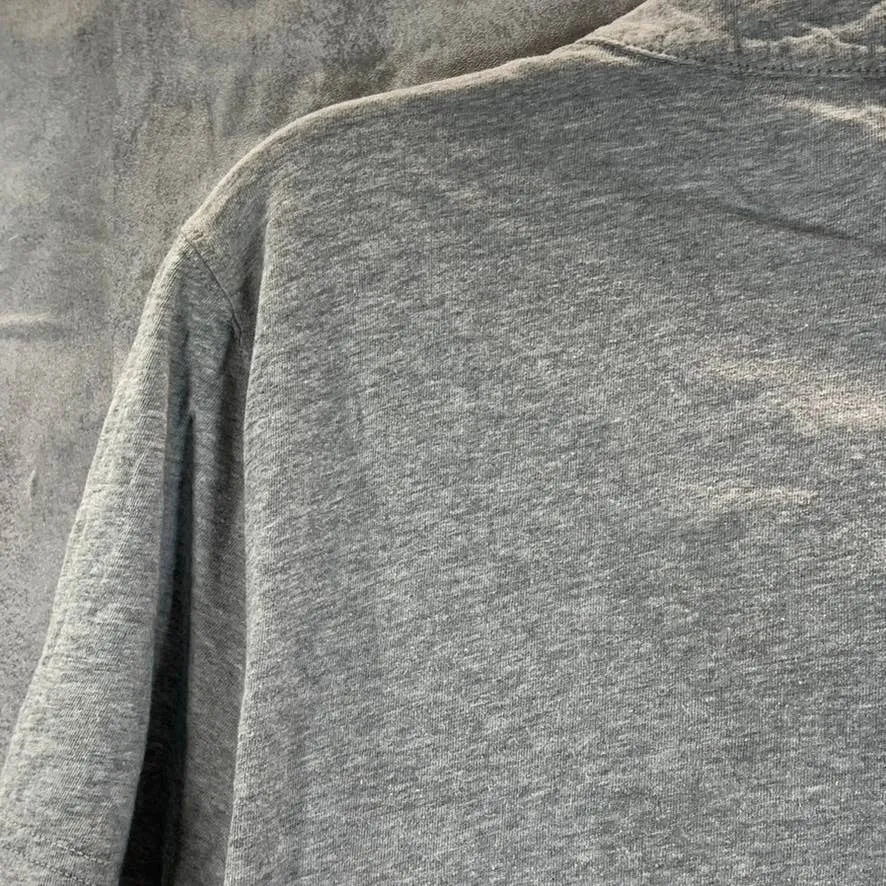 ABERCROMBIE & FITCH Men's Grey Muscle Short-Sleeve Henley T-Shirt SZ M