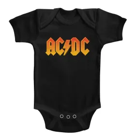 AC/DC Infant S/S Bodysuit - Solid Orange - Solid Black