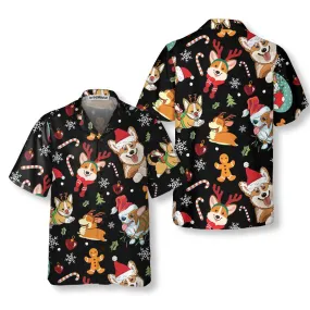 Adorable Corgis Dog Merry Christmas Hawaiian Shirt, Funny Dog Christmas Shirt, Christmas Gift For Corgis Lovers