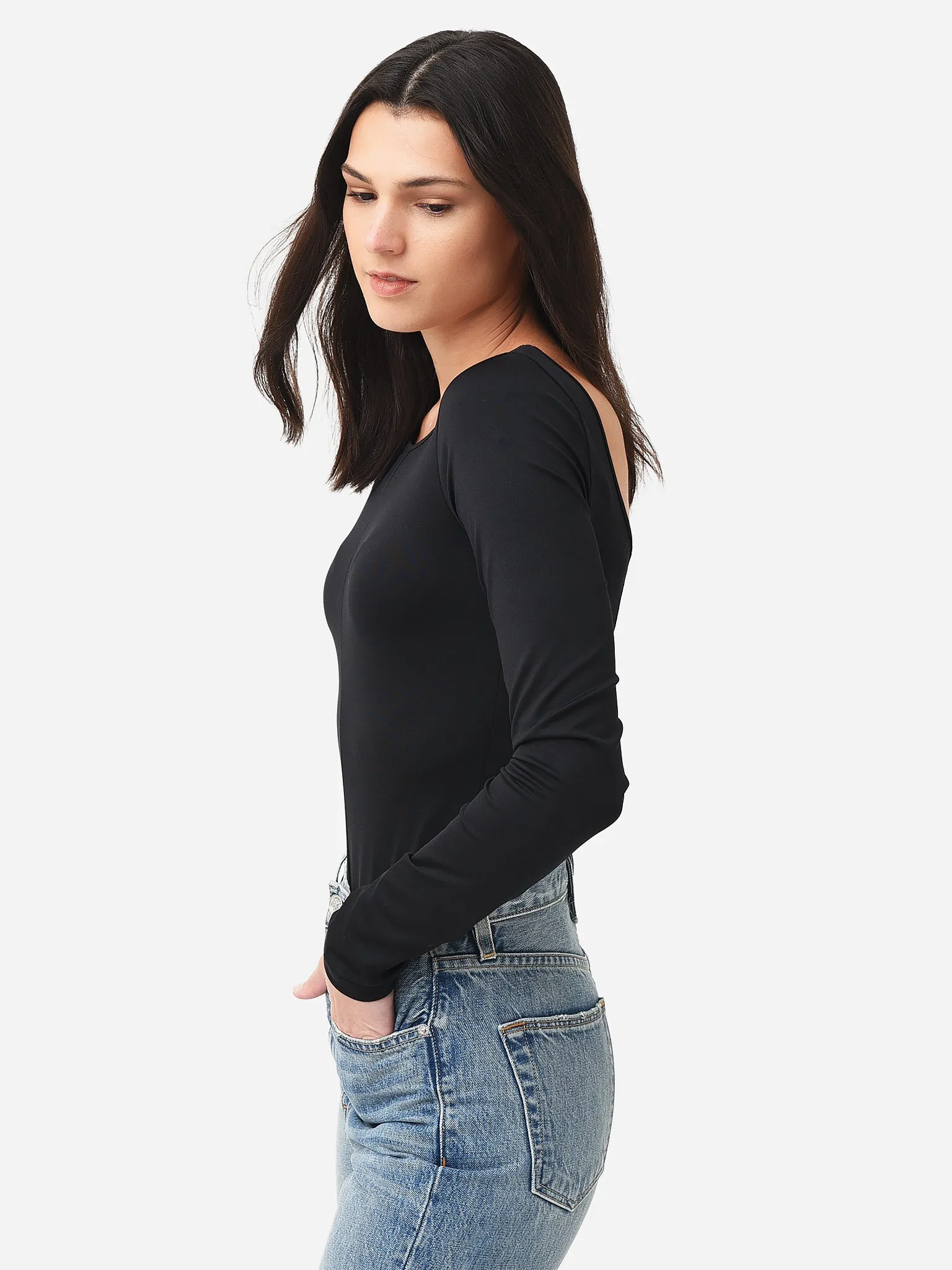 Agolde Women's Stevie Open Neck Bodysuit