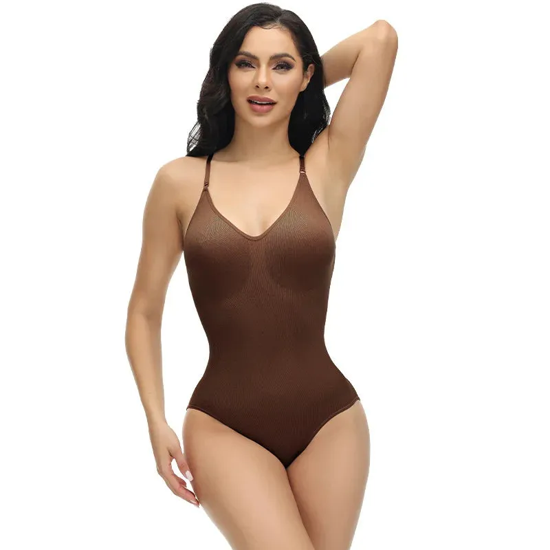 Angela V Neck Spaghetti Strap Bodysuits