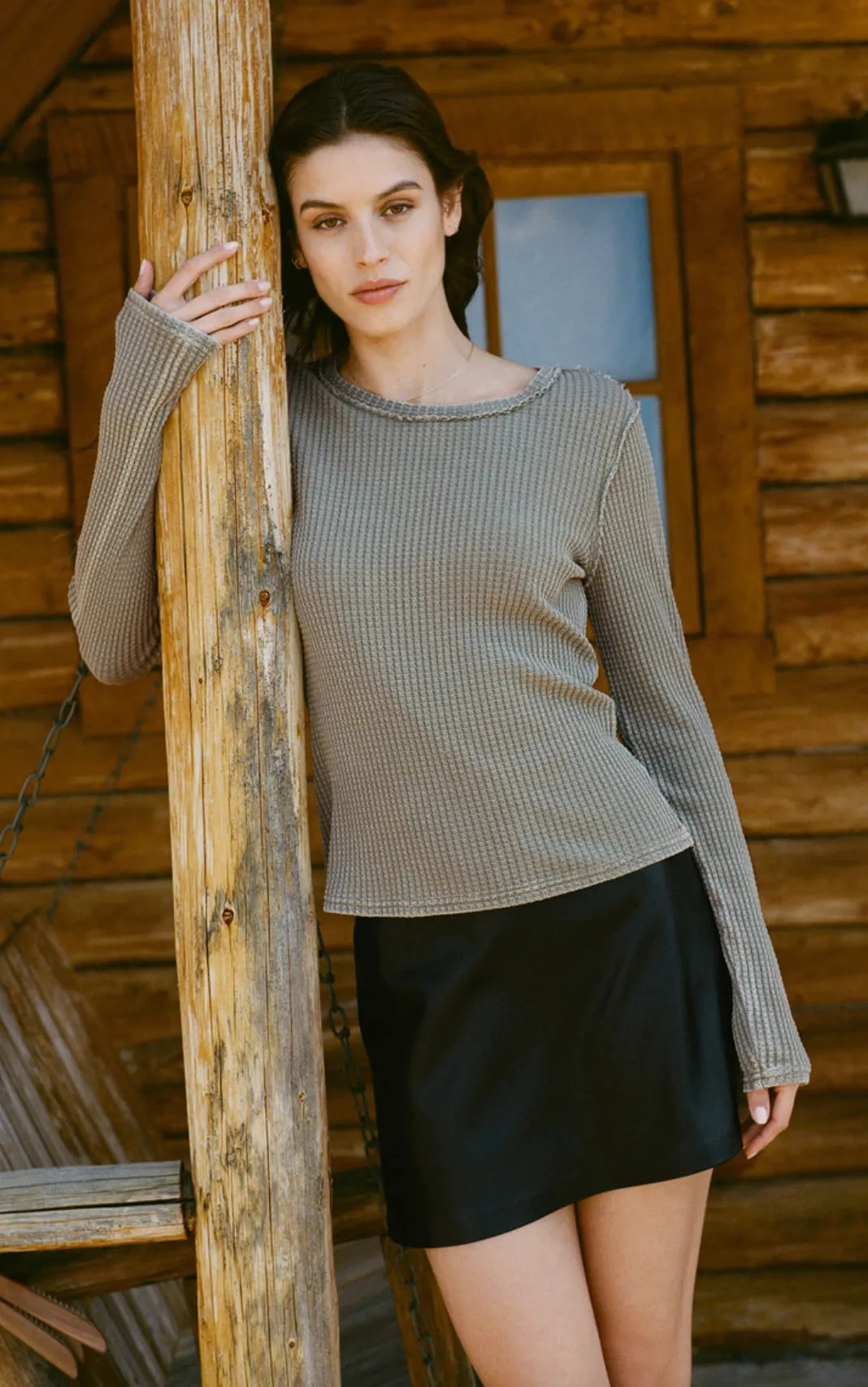 Arlet Knit Thermal Top, Palm Green by Z Supply *final sale*