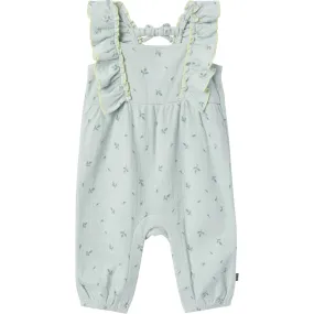 Baby Girls Sky Leaves Ruffles Long Leg Romper
