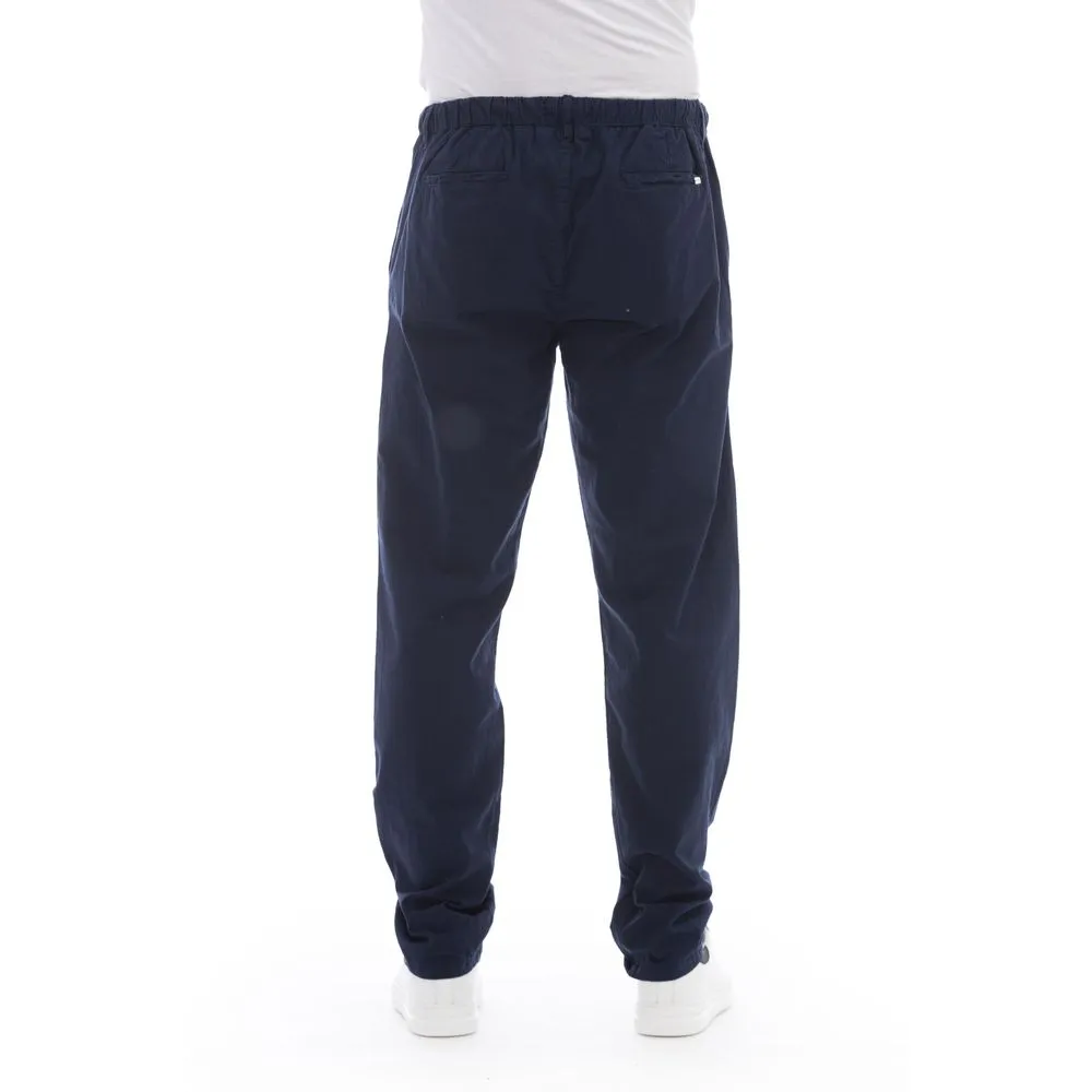Baldinini Trend Elegant Blue Cotton Chino Trousers
