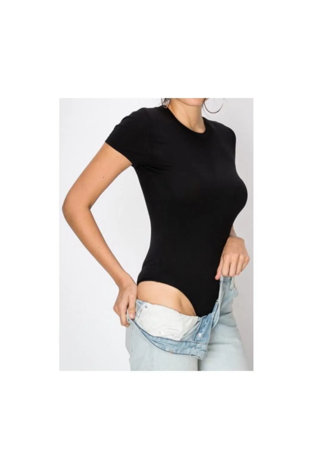 BASICS: MODAL T-SHIRT THONG BODYSUIT