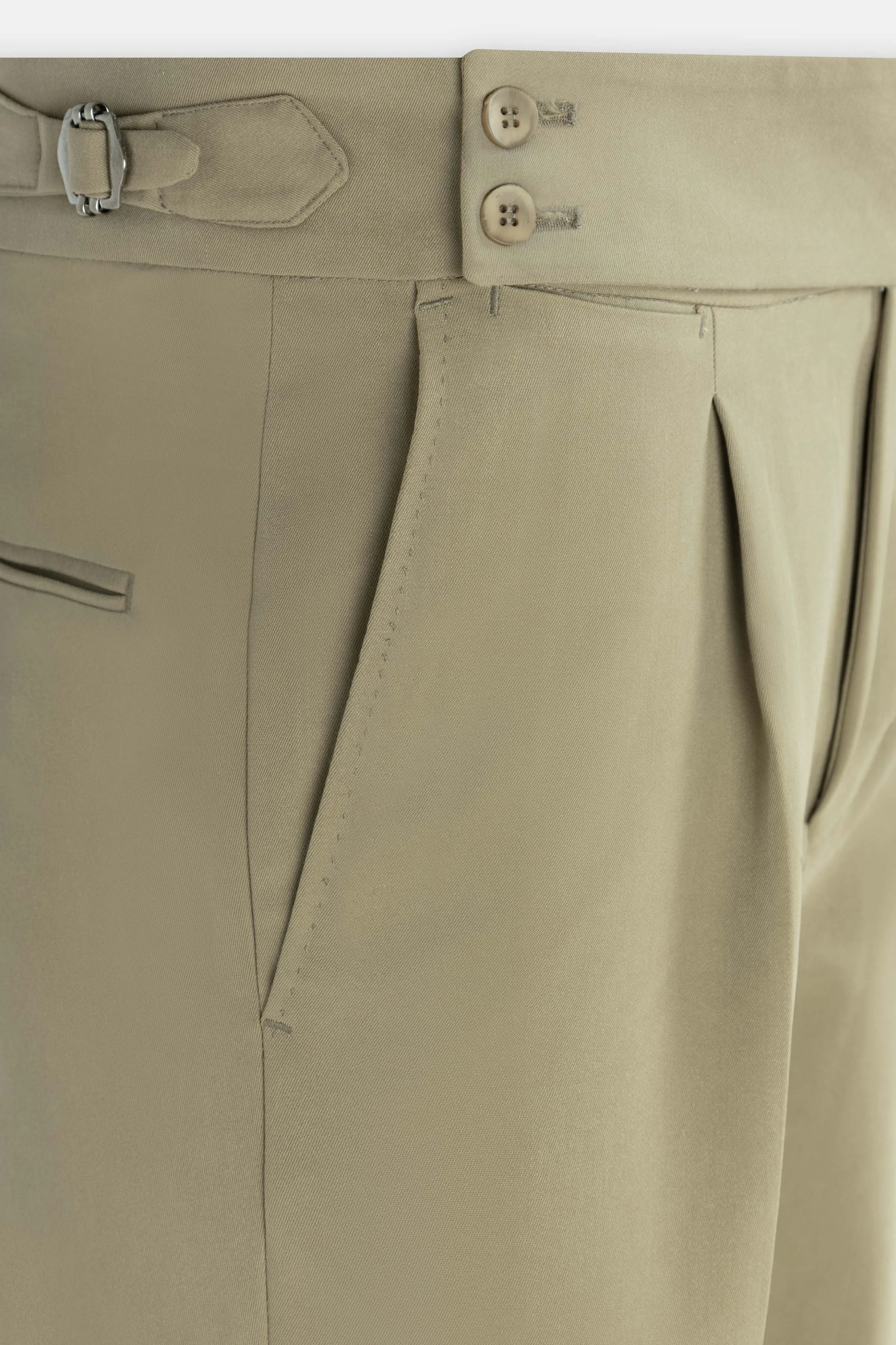 Beige Italian Tailored Classic Pants