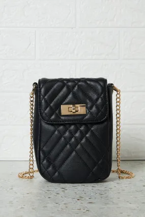 Black Quilted Ladies Mobile Sling