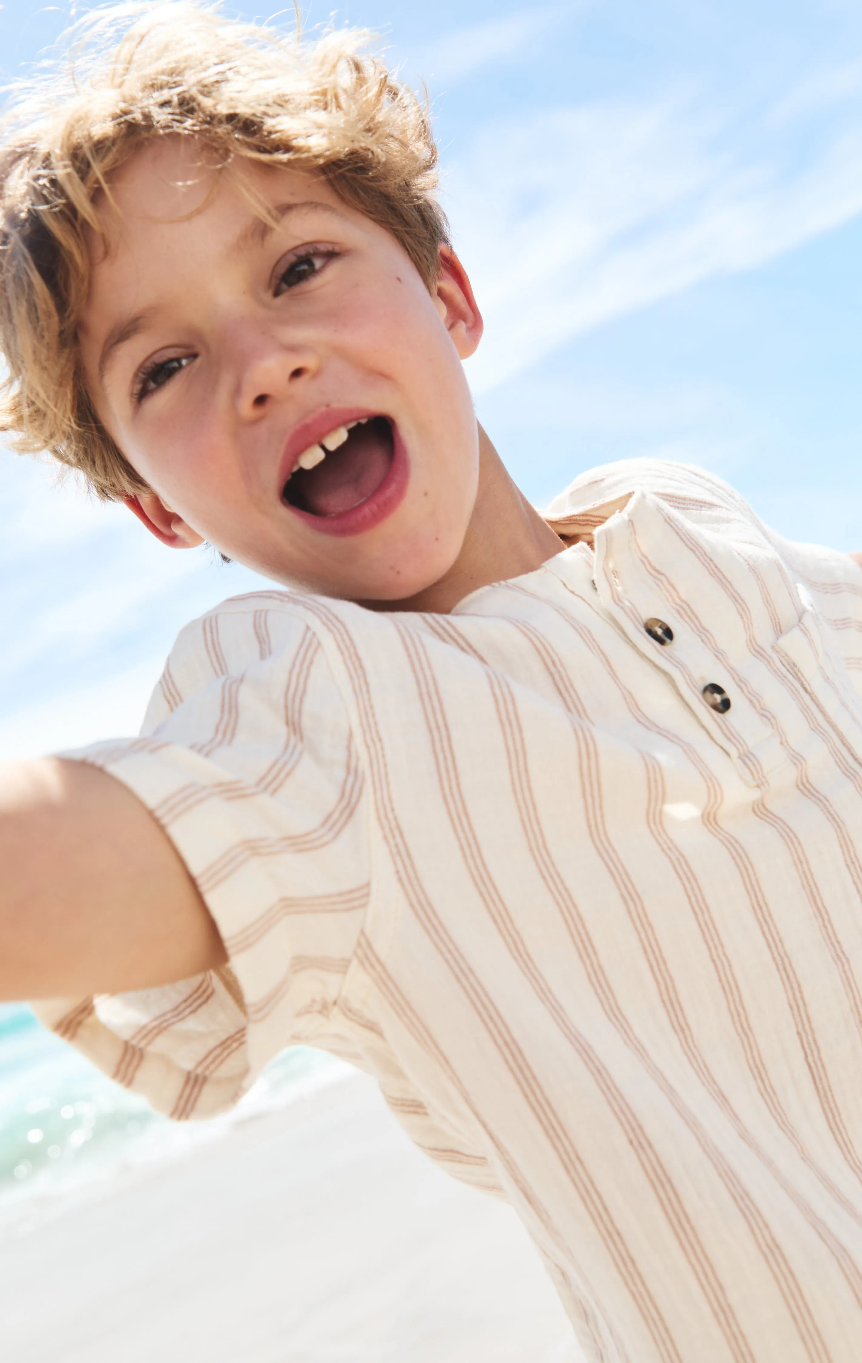 Boys Printed Shirt _ 155274 _ Natural