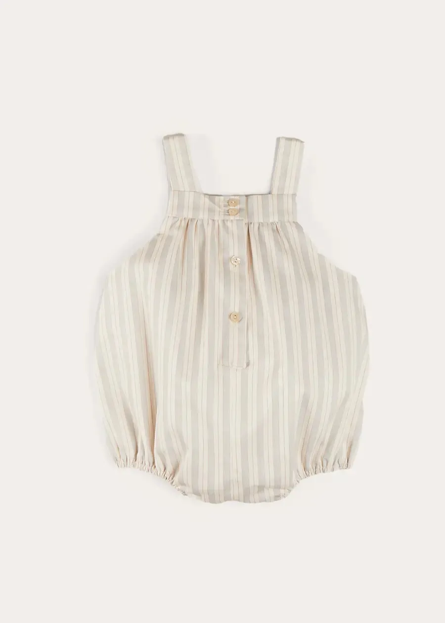Brompton Stripe Romper in Beige (3mths-2yrs)