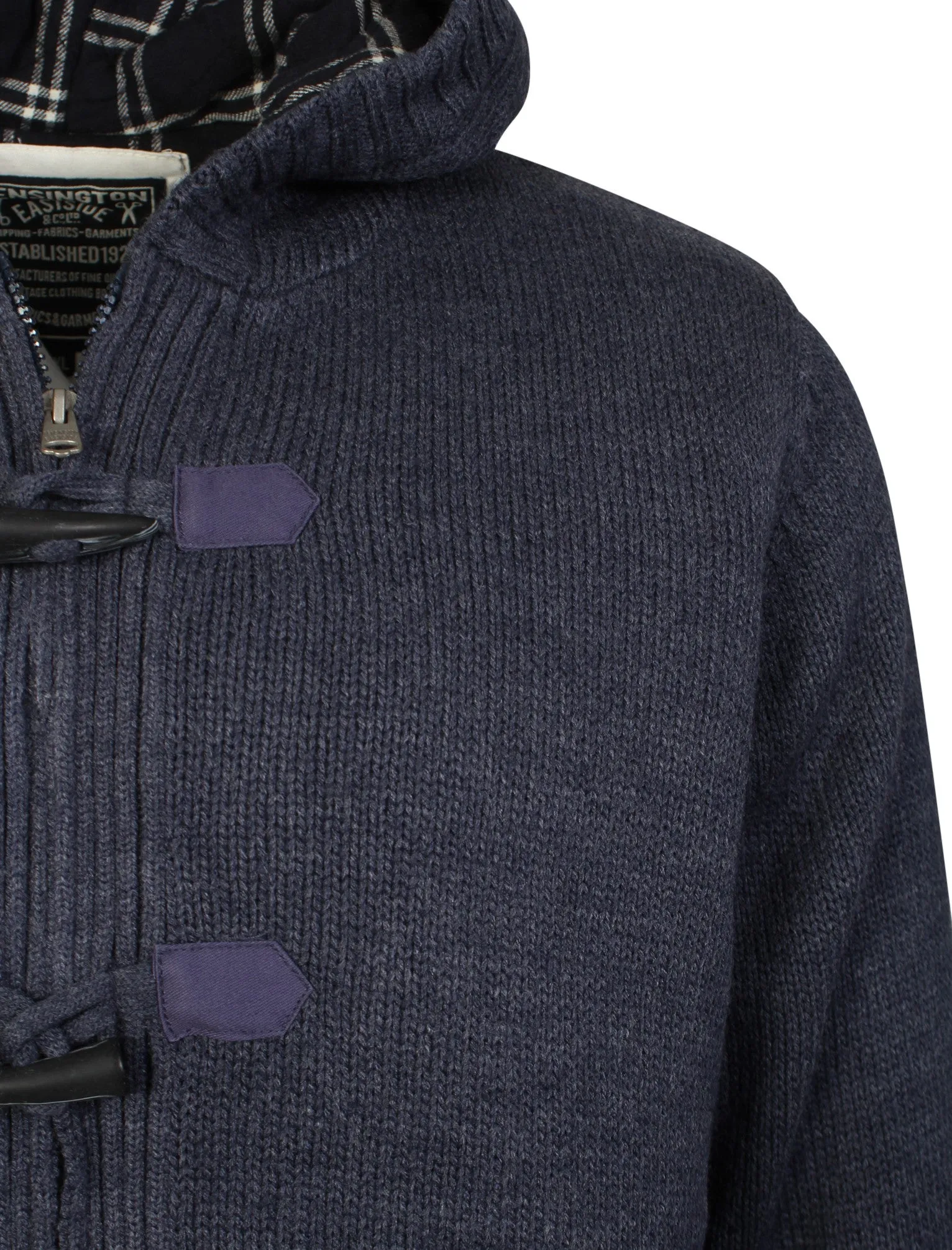 Burwell Heavy Knit Jacket in Midnight Blue Marl - Kensington Eastside