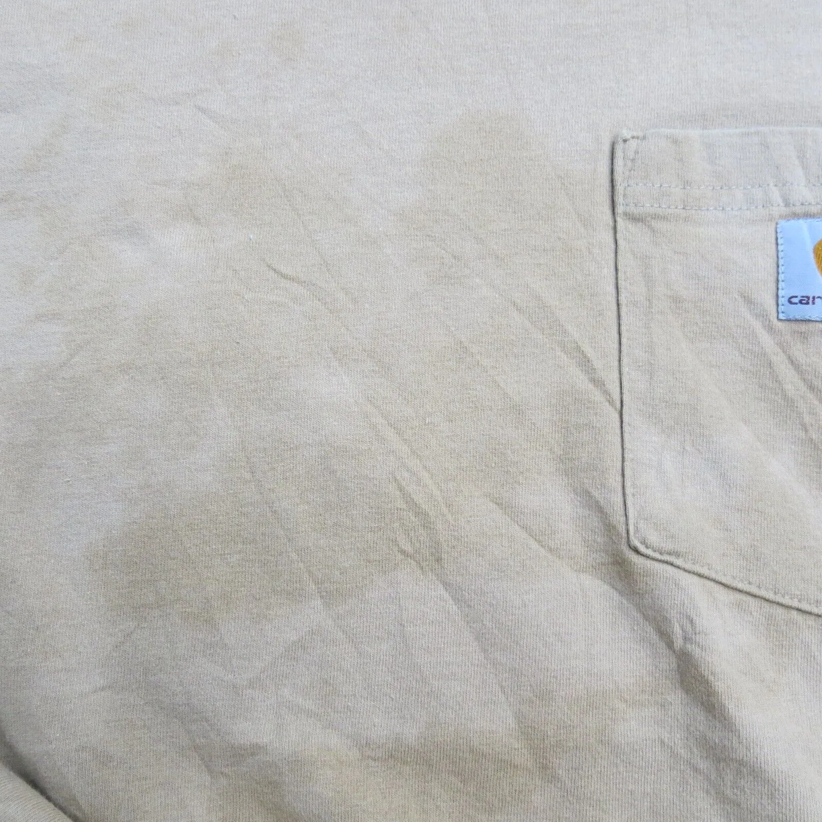 Carhartt Shirt Mens 4XL Khaki Crew Neck Short Sleeve Original Fit Lightweight