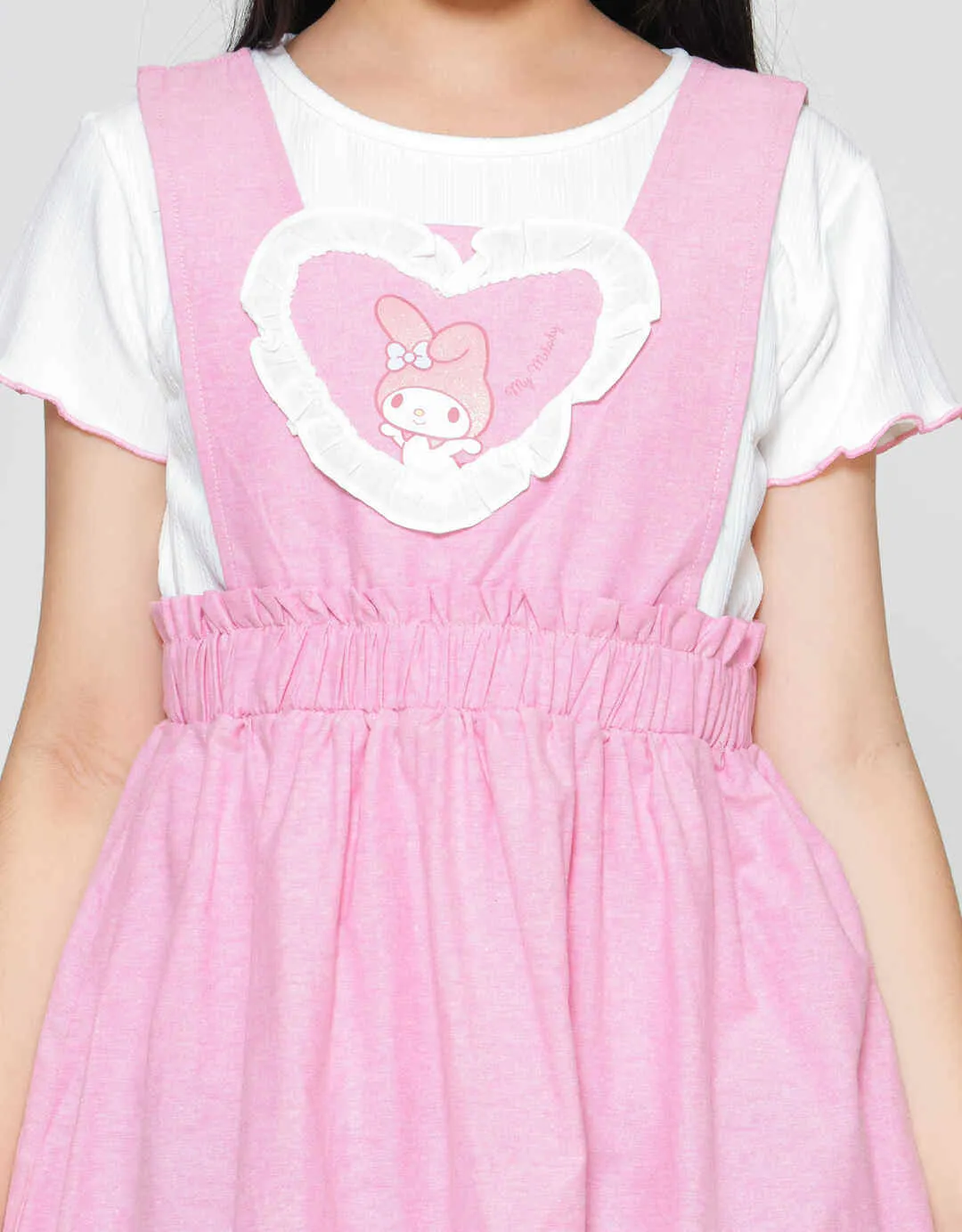 Character Kombinasi Midi Dress Overall Anak Perempuan