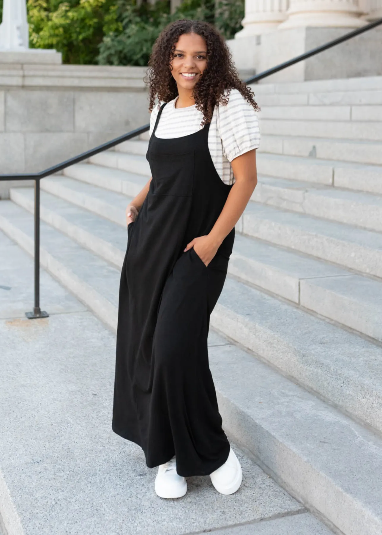 Charli Black Overall Maxi Dress