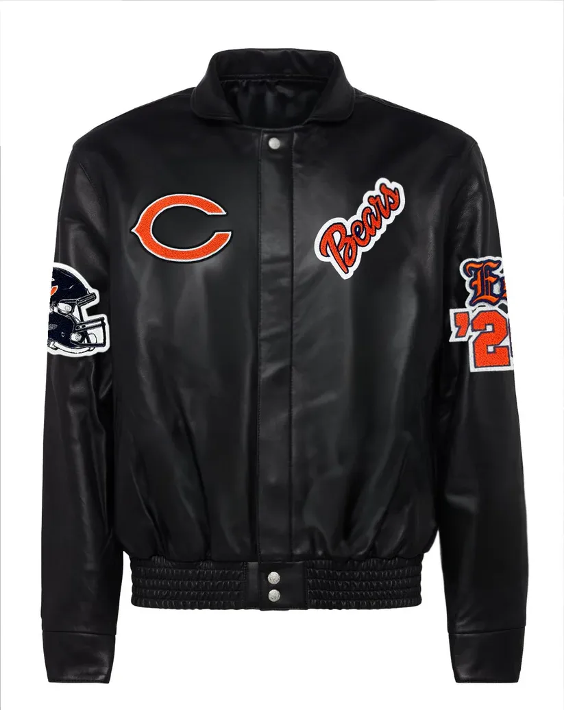 CHICAGO BEARS FULL LEATHER OLD ENGLISH JACKET