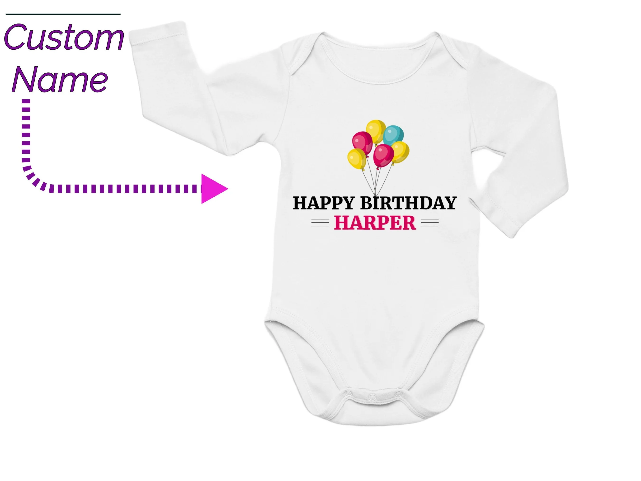 Custom Name Bodysuit Gift for Girls, Ideal Gift for 1st Birthday
