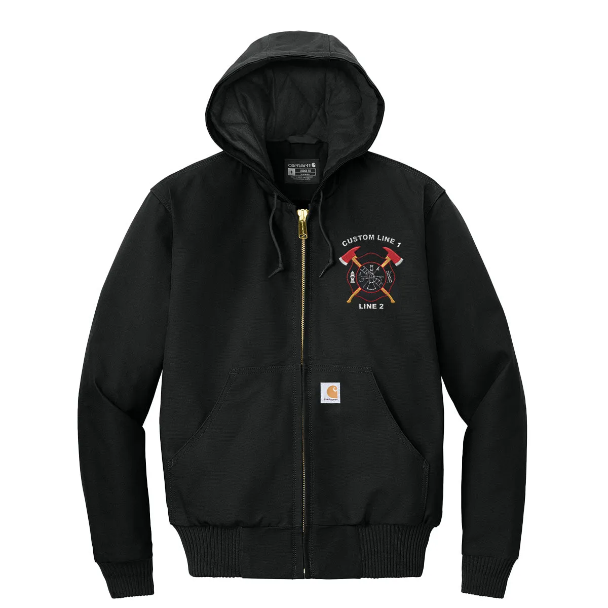 Customized Carhartt® Quilted-Flannel Jacket with Crossed Axes Embroidery