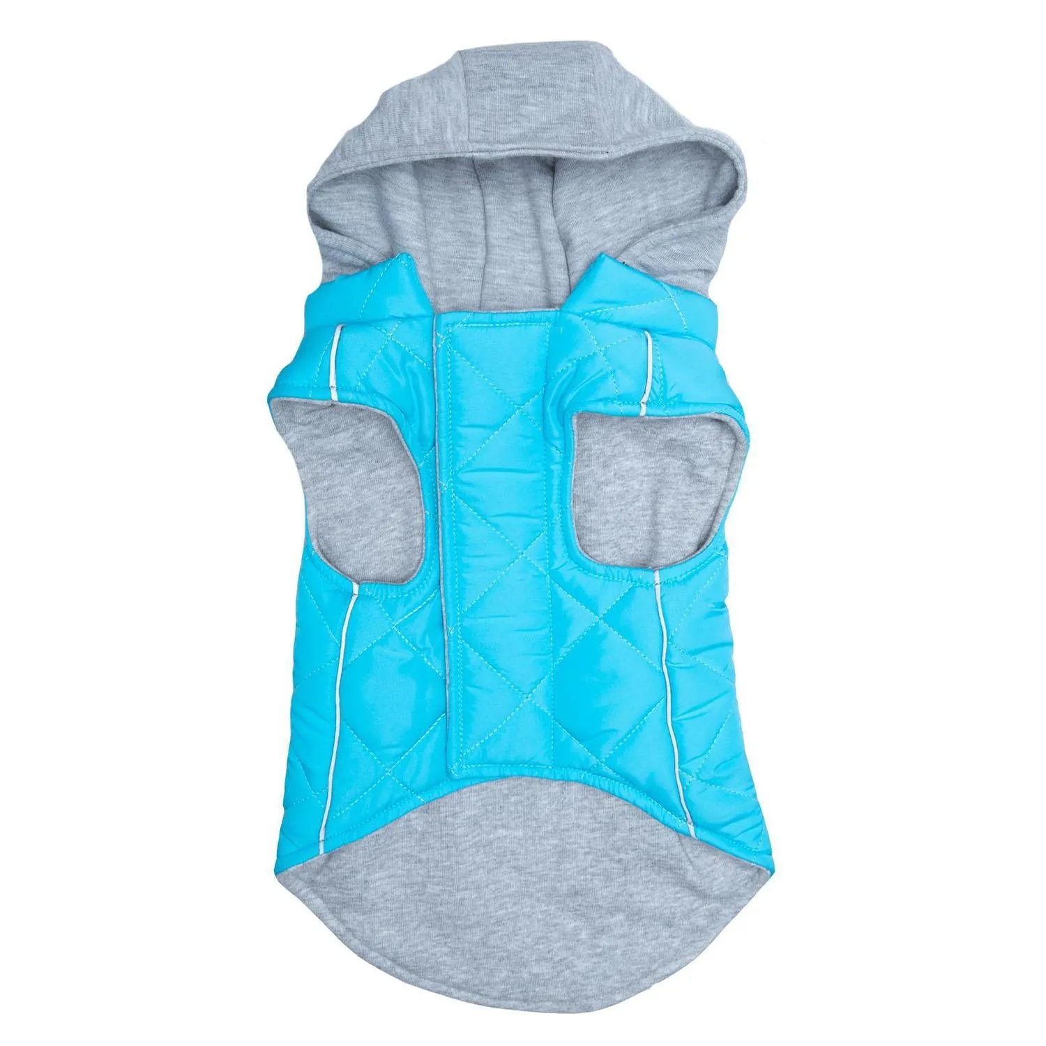 Doggie Design Weekender Quilted Hoodie Dog Jacket - Aqua
