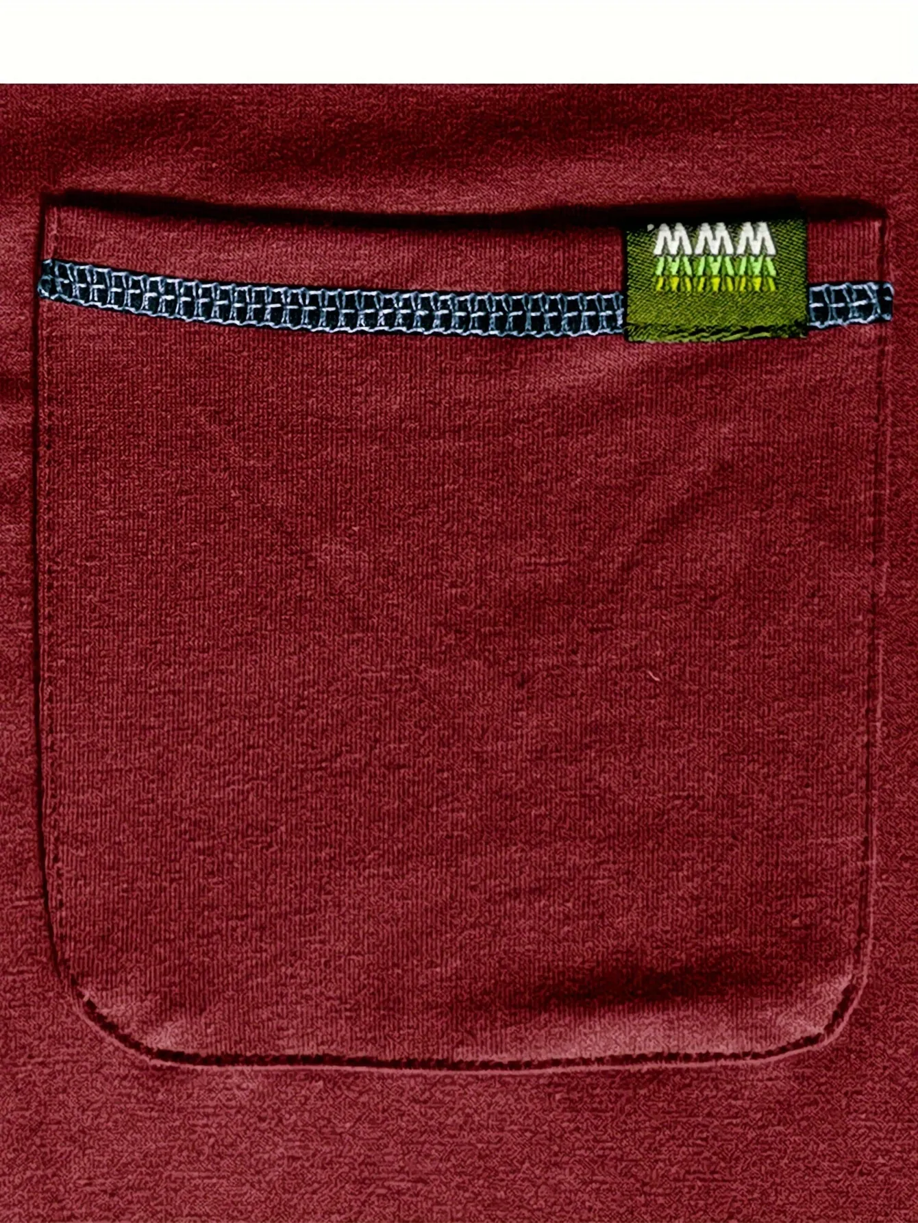EchtMan - Heren Lange Mouw Henley Shirt met Borstzak en Contrasterende Stiksels