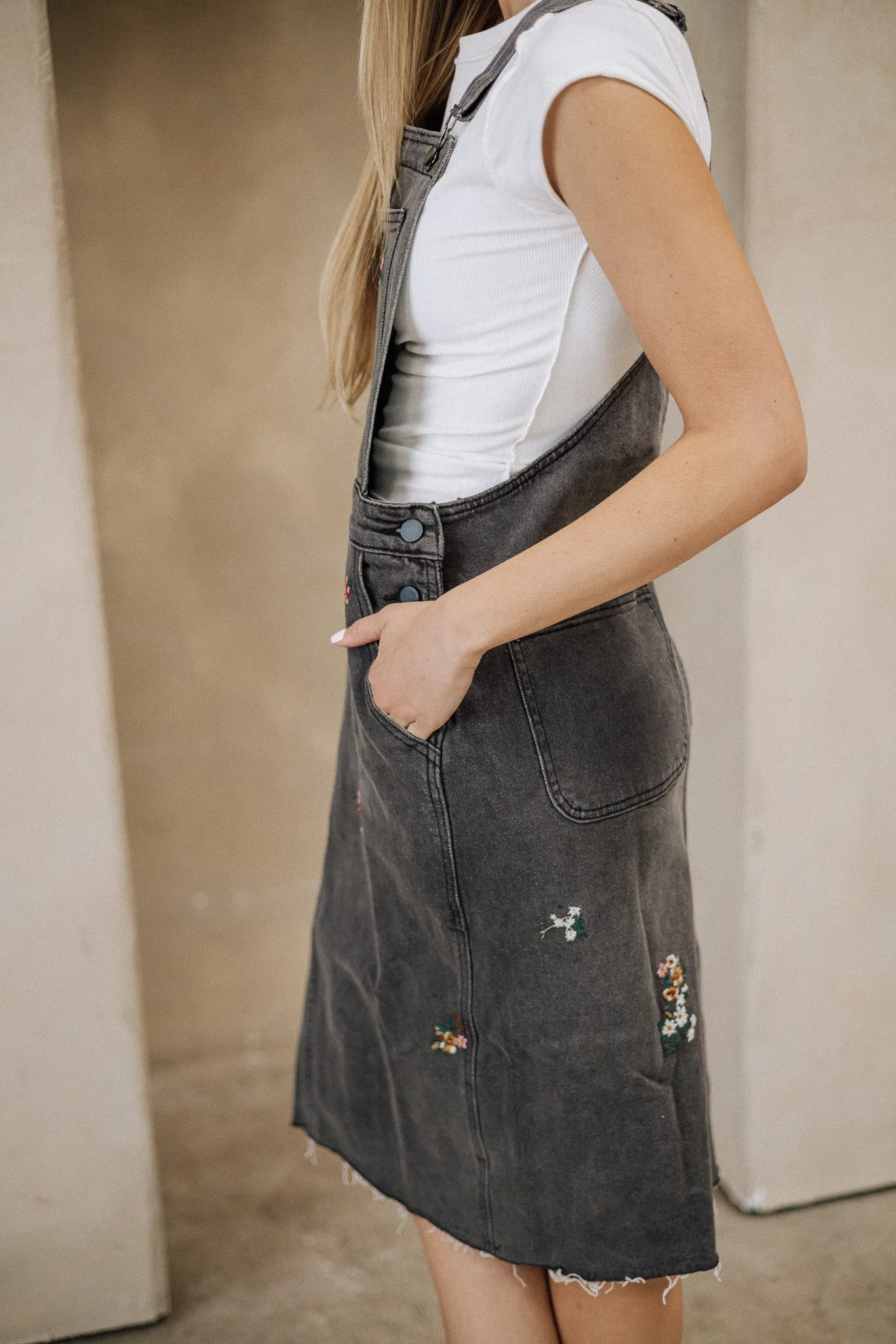 Eva Embroidered Overall Dress