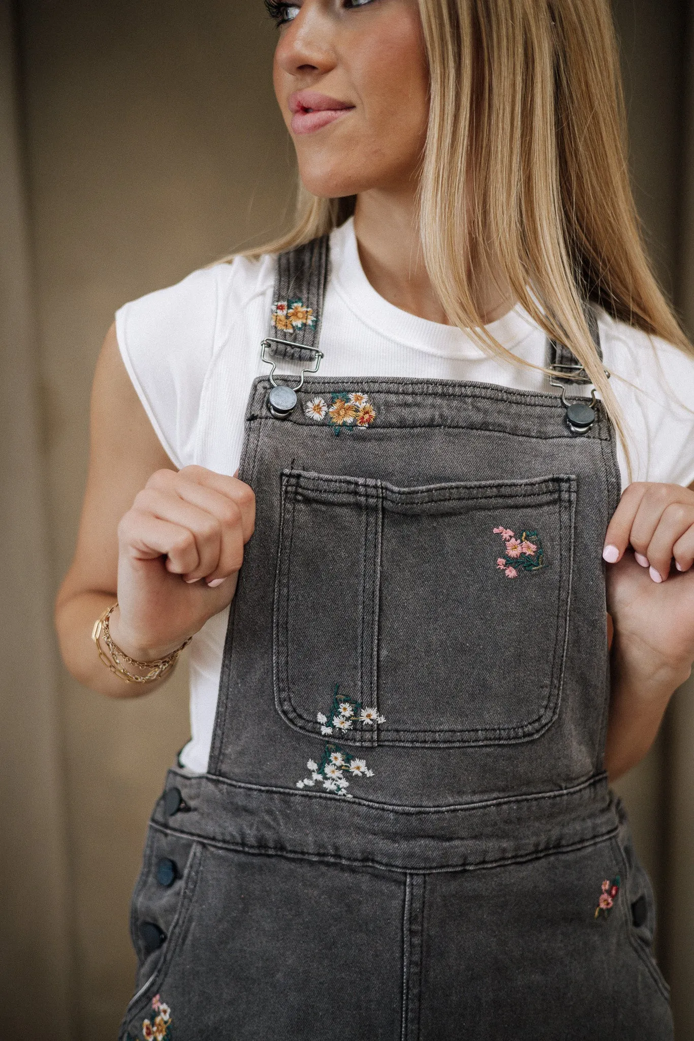 Eva Embroidered Overall Dress