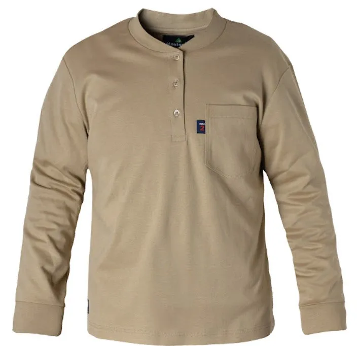 Flamesafe Long Sleeve Flame Resistant Henley Shirt