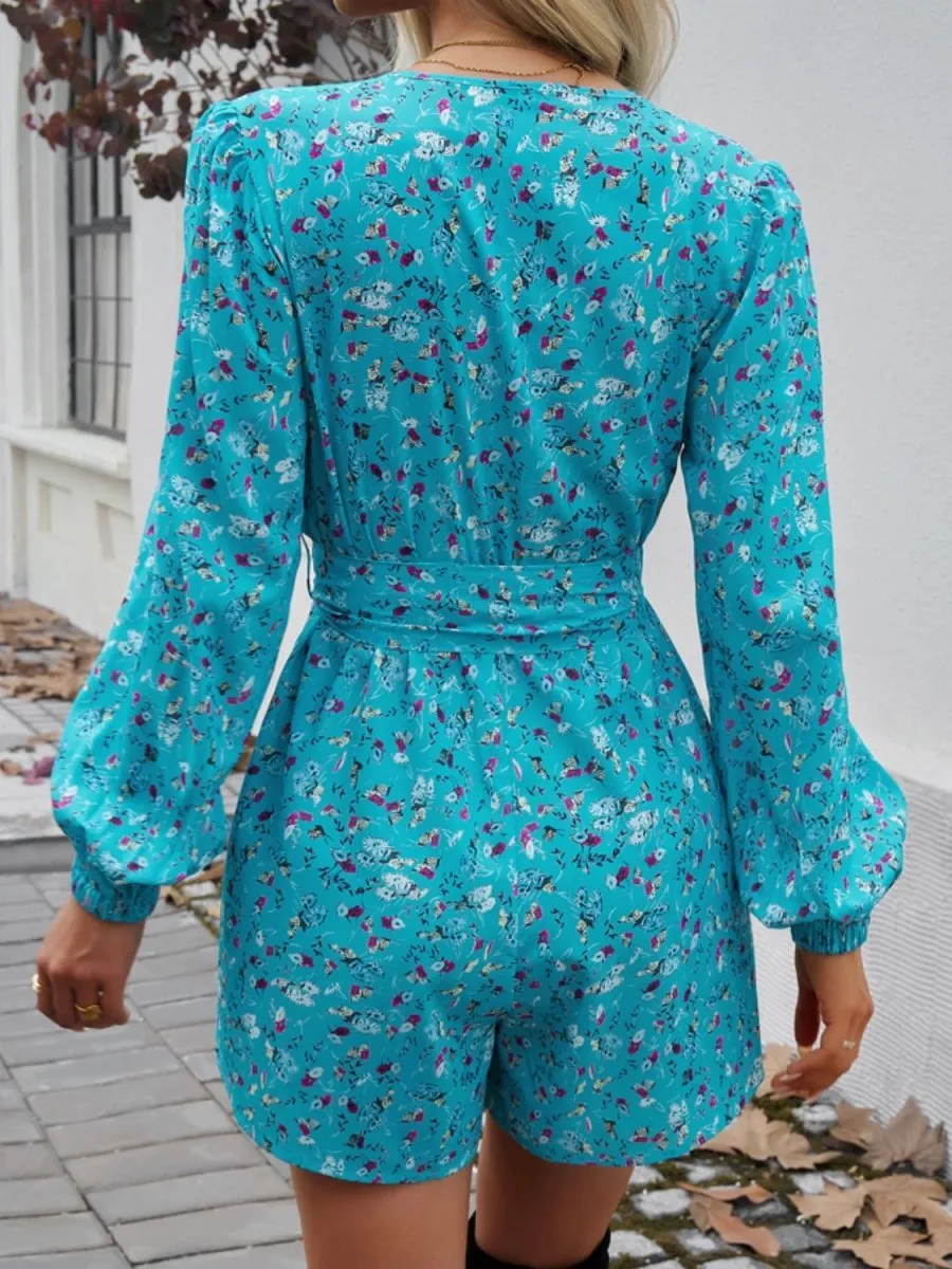 Floral Daydream Long Sleeve Short Romper