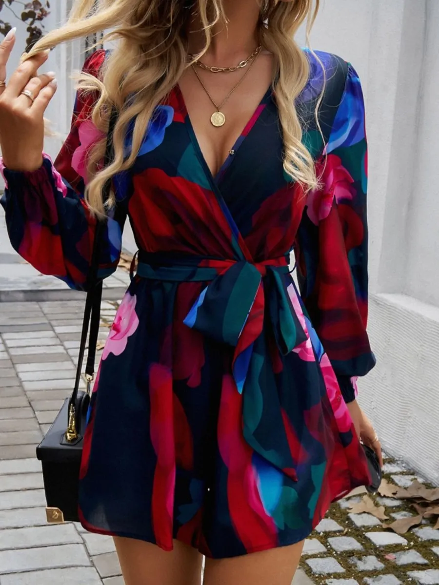 Floral Daydream Long Sleeve Short Romper