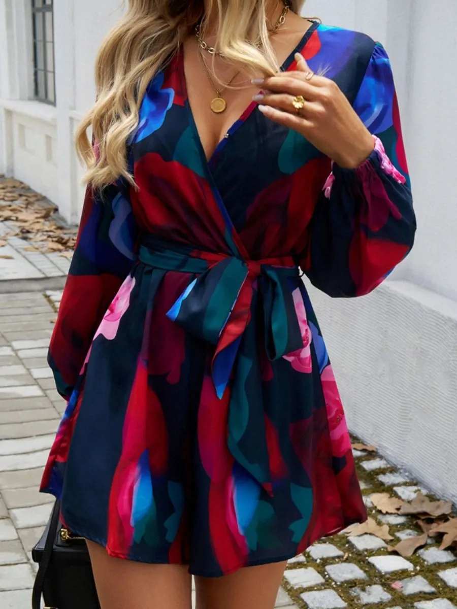 Floral Daydream Long Sleeve Short Romper