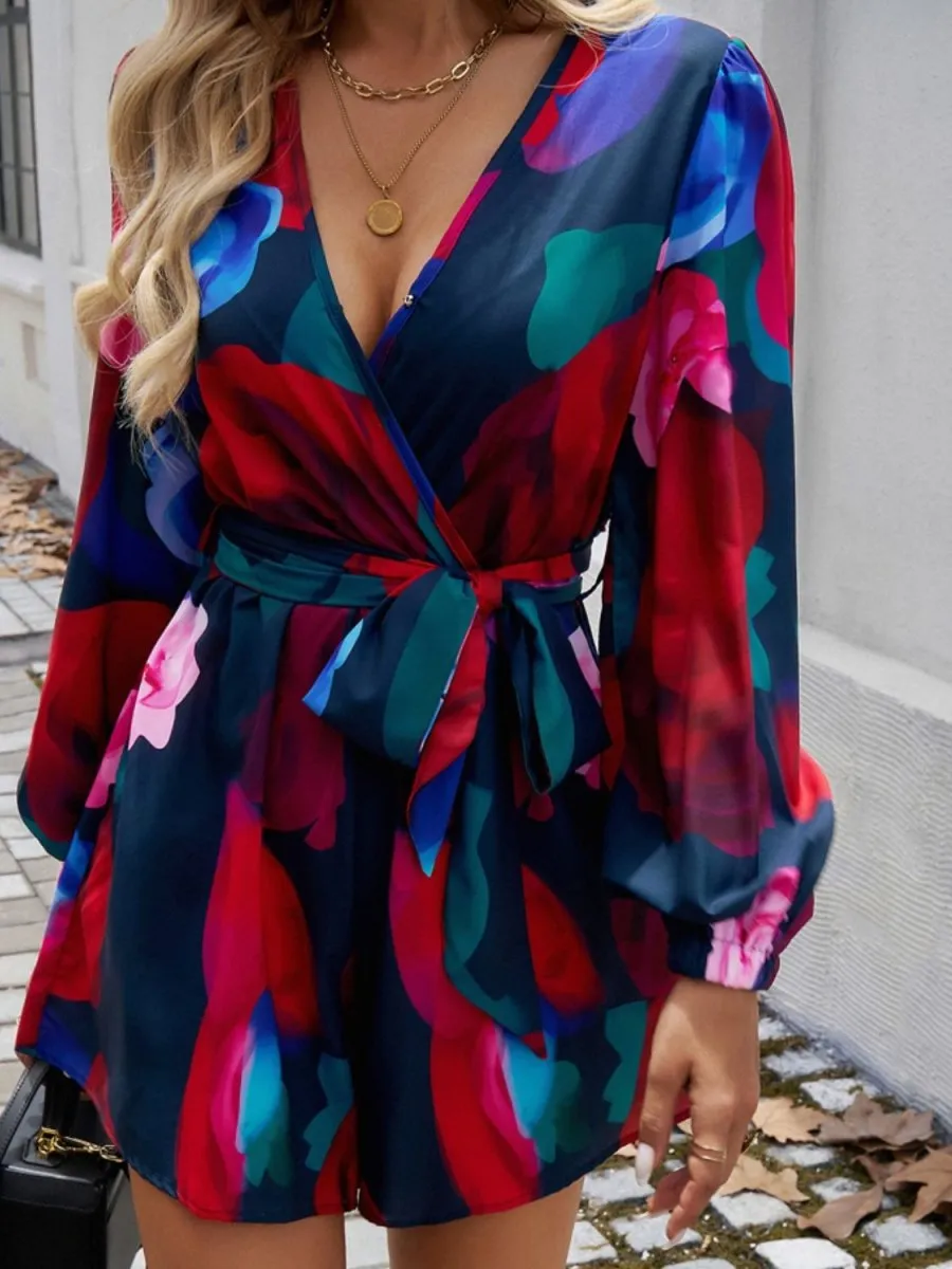 Floral Daydream Long Sleeve Short Romper