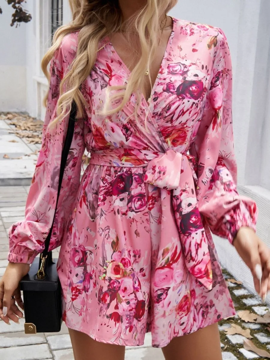 Floral Daydream Long Sleeve Short Romper
