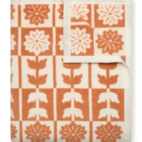 Floral Quilt Rust Blanket