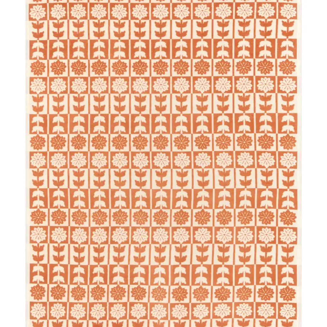 Floral Quilt Rust Blanket