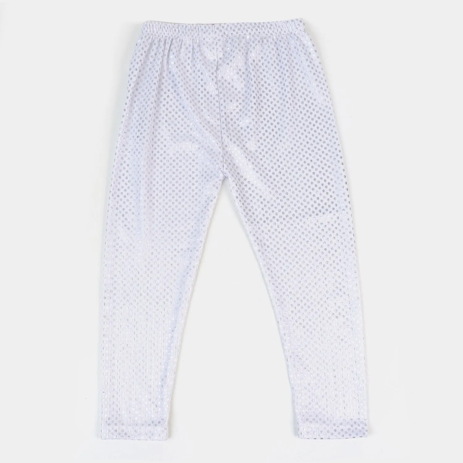 Girls Tights Foil Print Polka Dot - White