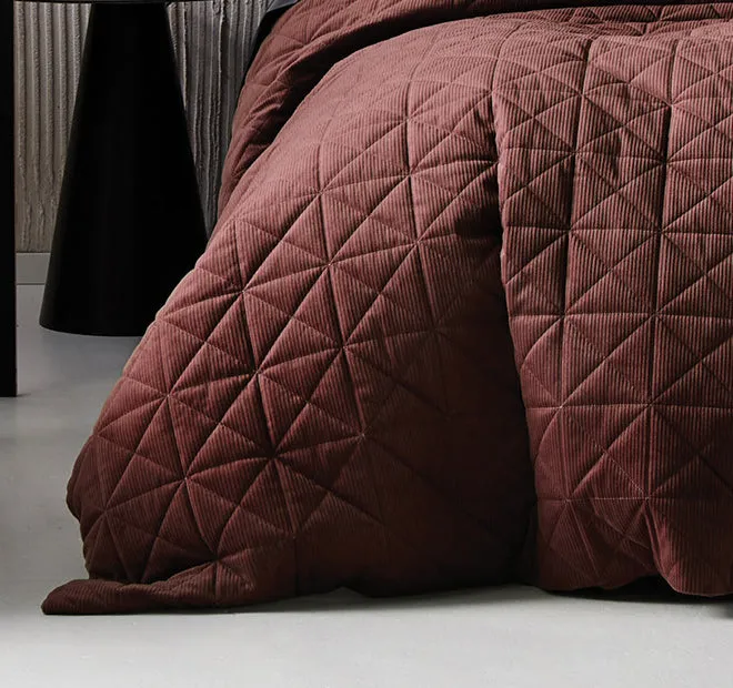 Heath Quilt Cover Set Range Chocolate