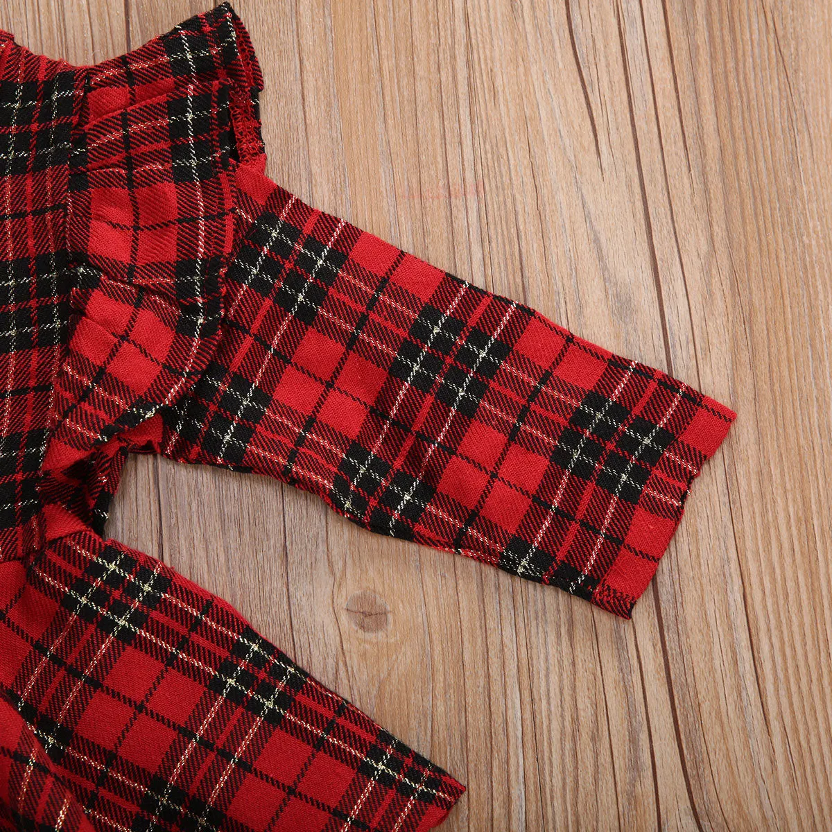 Holly Tartan Sleeved Romper Set