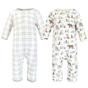 Hudson Baby Premium Quilted Coveralls, Forest Animals
