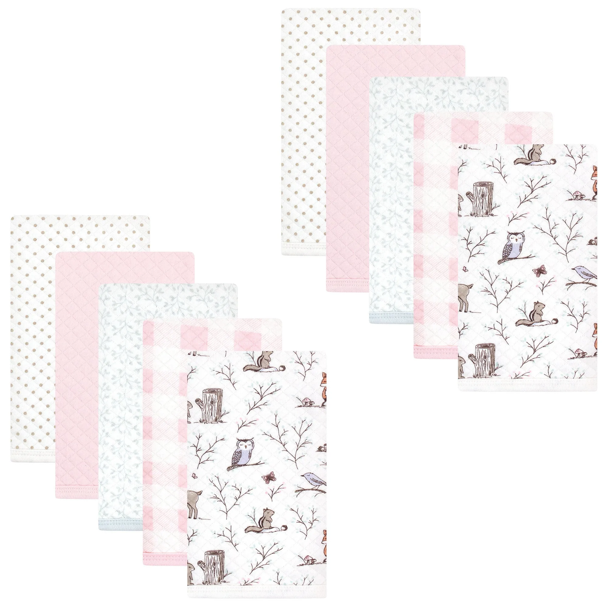 Hudson Baby Quilted Burp Cloths, Enchanted Forest
