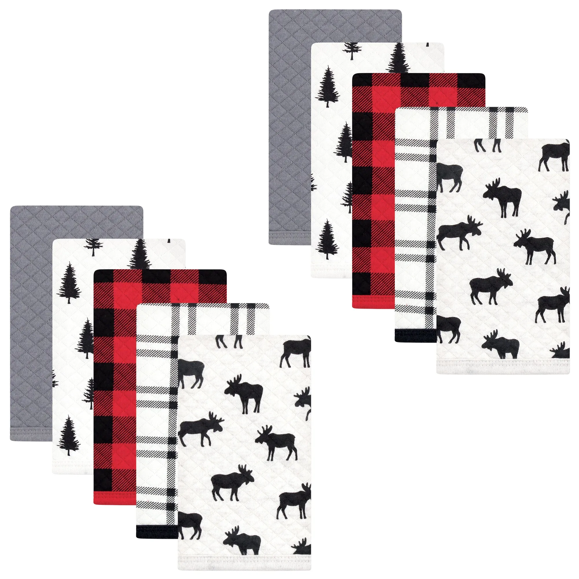 Hudson Baby Quilted Burp Cloths, Moose