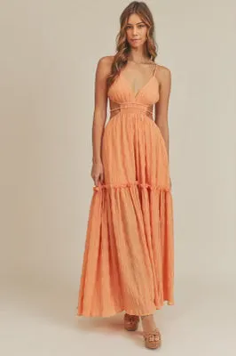 I'm That Girl Cut-Out Pleated Maxi Dress
