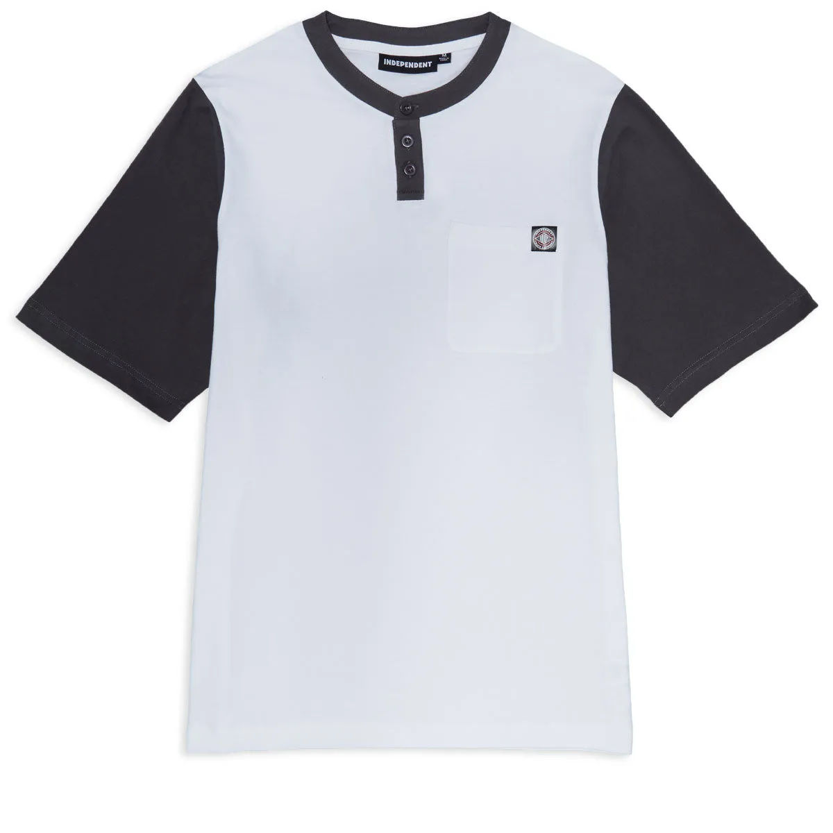 Independent BTG Label Henley Shirt - White/Charcoal