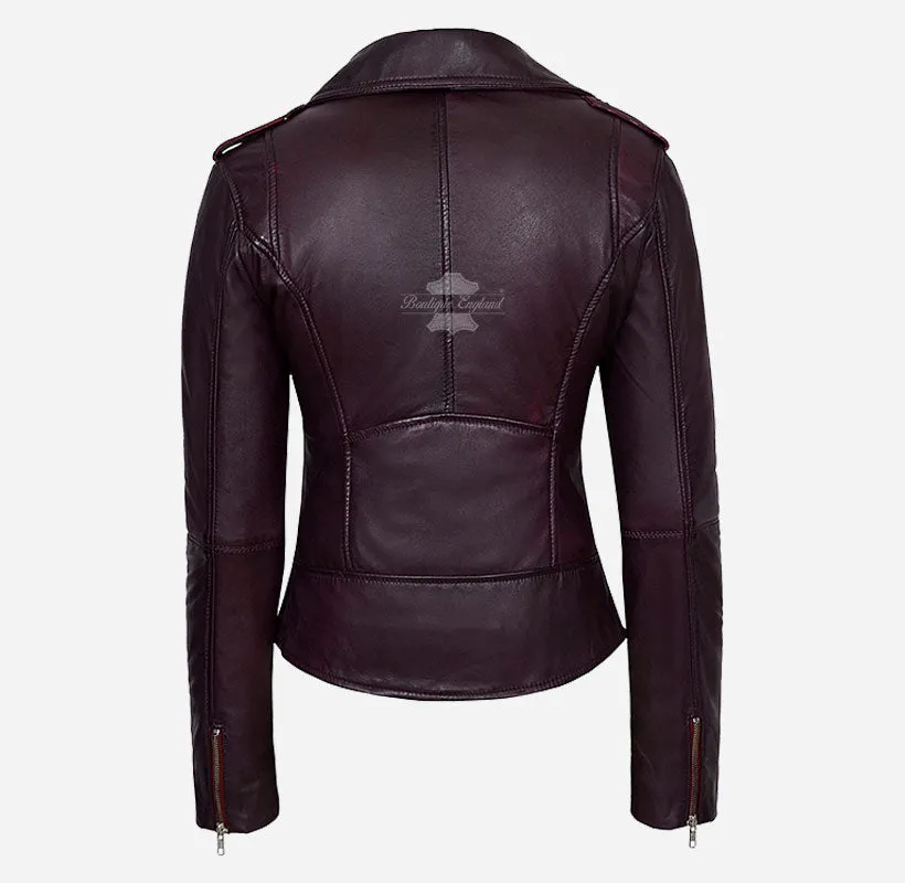Inês Biker Leather Jacket For Ladies Fitted Fashion Leather Jacket