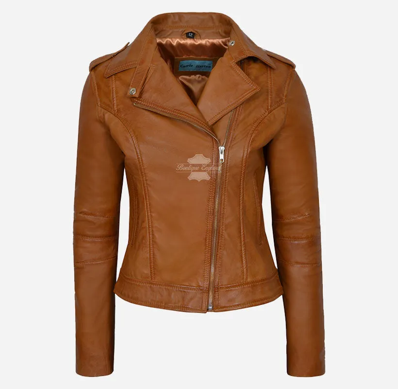 Inês Biker Leather Jacket For Ladies Fitted Fashion Leather Jacket