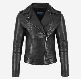 Inês Biker Leather Jacket For Ladies Fitted Fashion Leather Jacket
