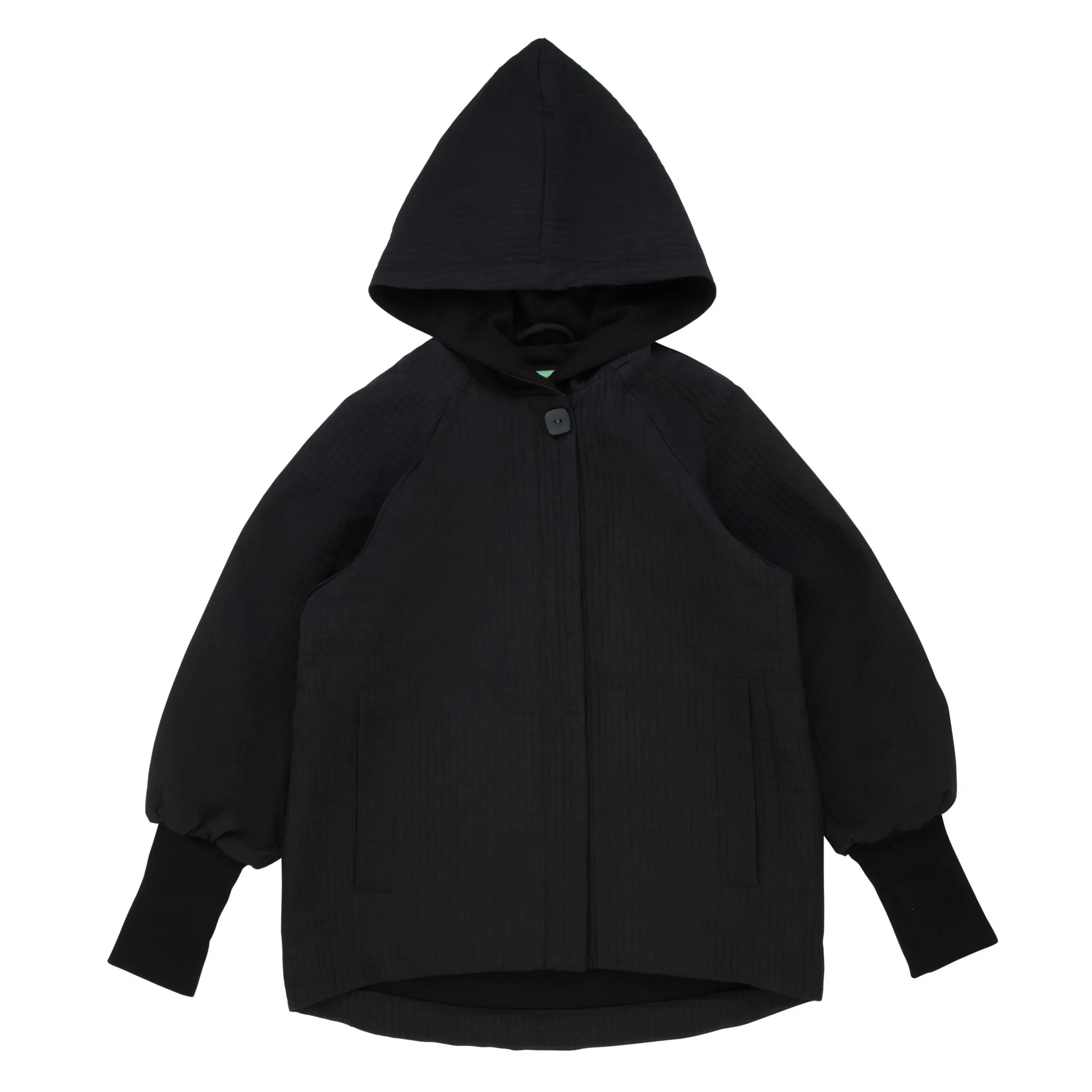 jacket quilted look zip up - black/black